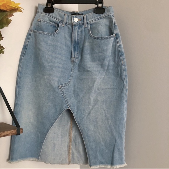 Garage dynamite MIDI denim skirt in light blue - Picture 1 of 3